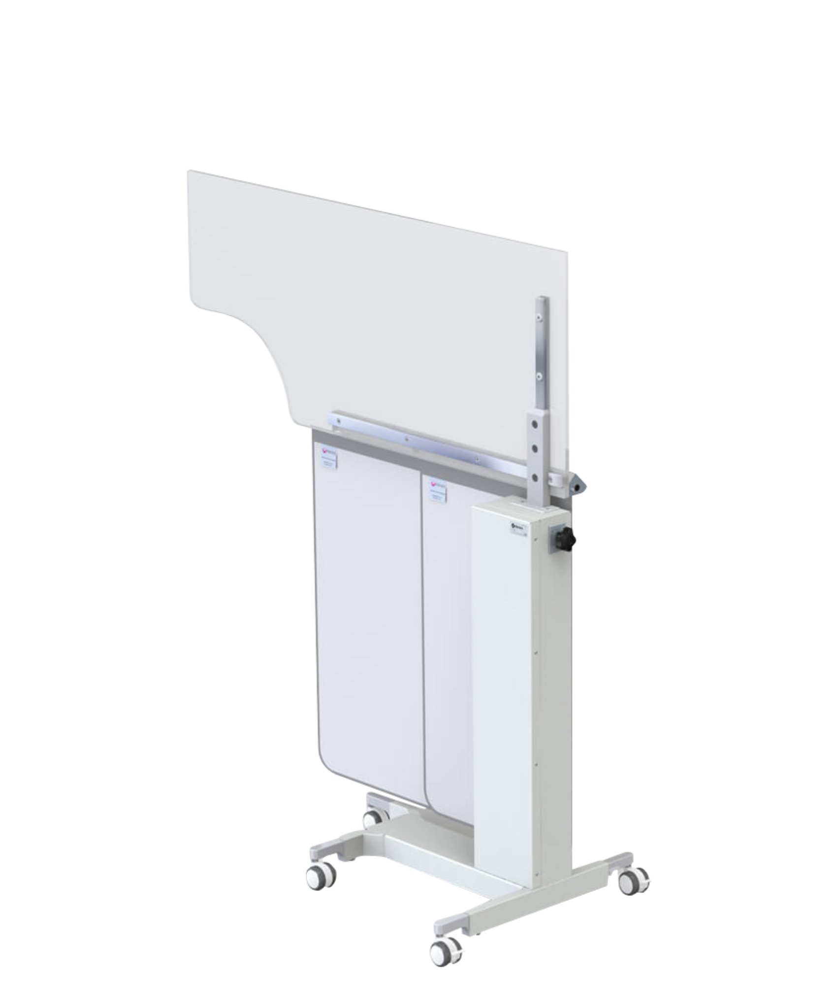 Height adjustable over-table protective shield