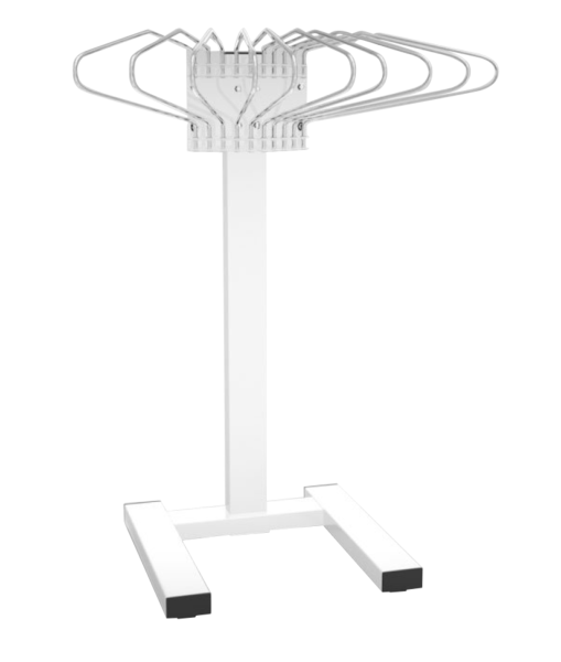 Mobile Multiple Apron Hanger with 10 Swing Arms