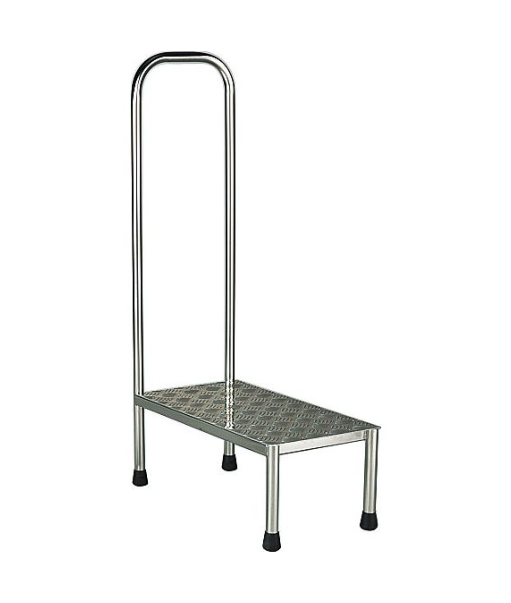 One Step Stainless Steel Step Stool w/Hand Rail