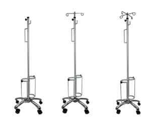 MRI Non-Ferromagnetic IV Pole -  Dual O2 Tank Holders With Base