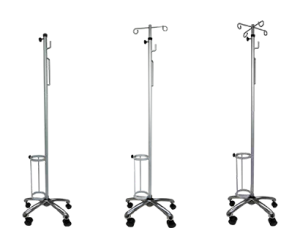 MRI Non-Ferromagnetic IV Pole -  Single O2 Tank Holders With Base