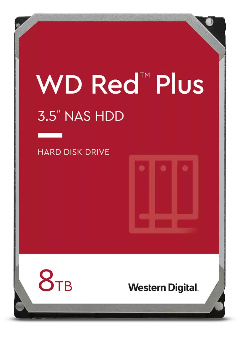 Western Digital - 8TB Red Plus 3.5" NAS HDD SATA 215MB/s 5640 RPM (WD80EFPX)